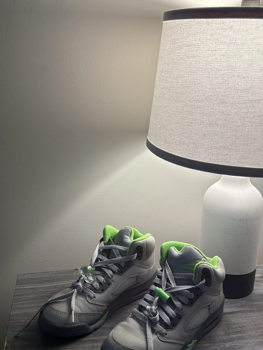 Jordan Kids High-Top Sneakers in Neon Green and Gray